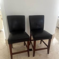 New leather chairs/stools