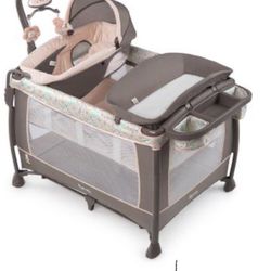 Ingenuity DreamComfort Smart and Simple Packable Portable Playard with Changing Table