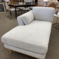 NEW Soft Grey Chaise Lounge Chair