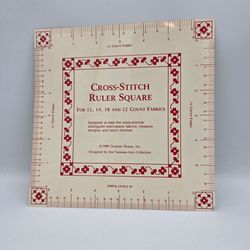 Vtg Vanessa-Ann Collection Cross Stitch Square Ruler Double Sided Plastic 1989