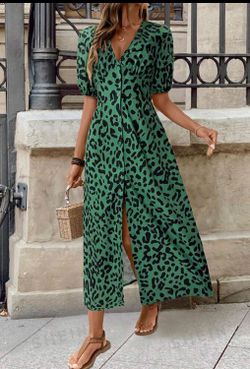 Women’s Leopard Print Dress Size L - Shein