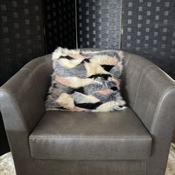 Modern Gray Barrel Accent Chair