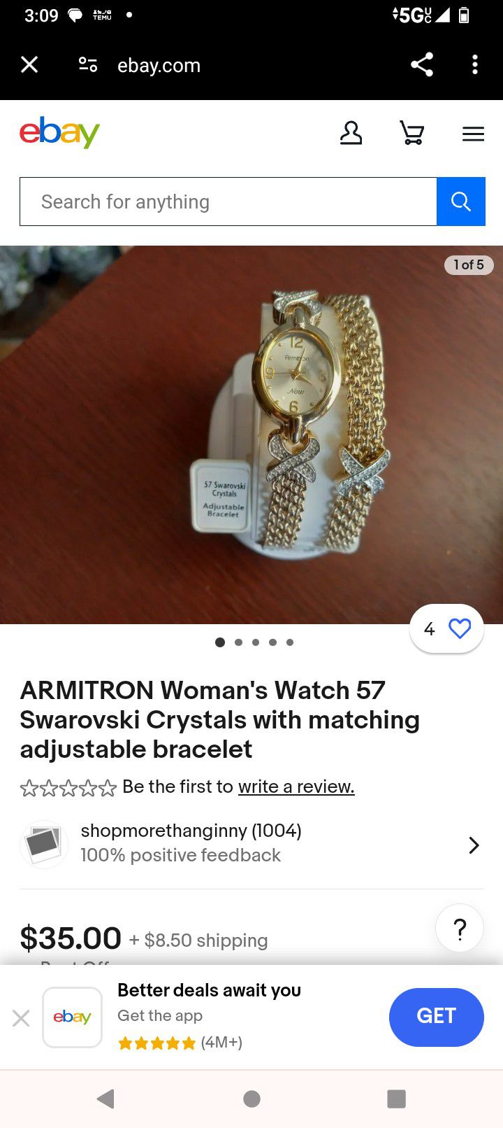 Armitron Watch And Bracelet 