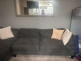 Dark gray/blue sectional sofa