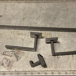 Black Square Bathroom Hardware 4 Piece Set