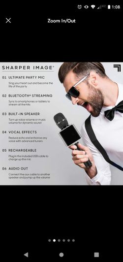 Bluetooth Music Stream Microphone Karaoke New Sharper Image Wired