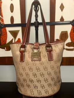 Dooney & Bourke Signature Canvas Small Bucket Purse