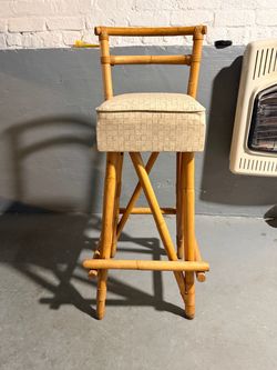 3 Mid-Century Rattan Bar Stools