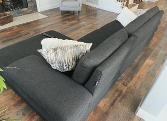 Dark Gray Sectional Sofa with Chaise