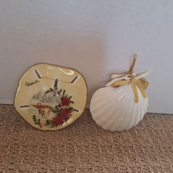 Tampa FL Souvenir Sand Dollar Dish and Shell Ornament
