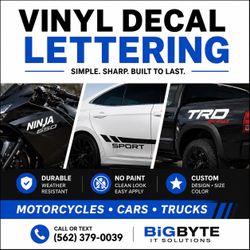 Vinyl signs and lettering for business