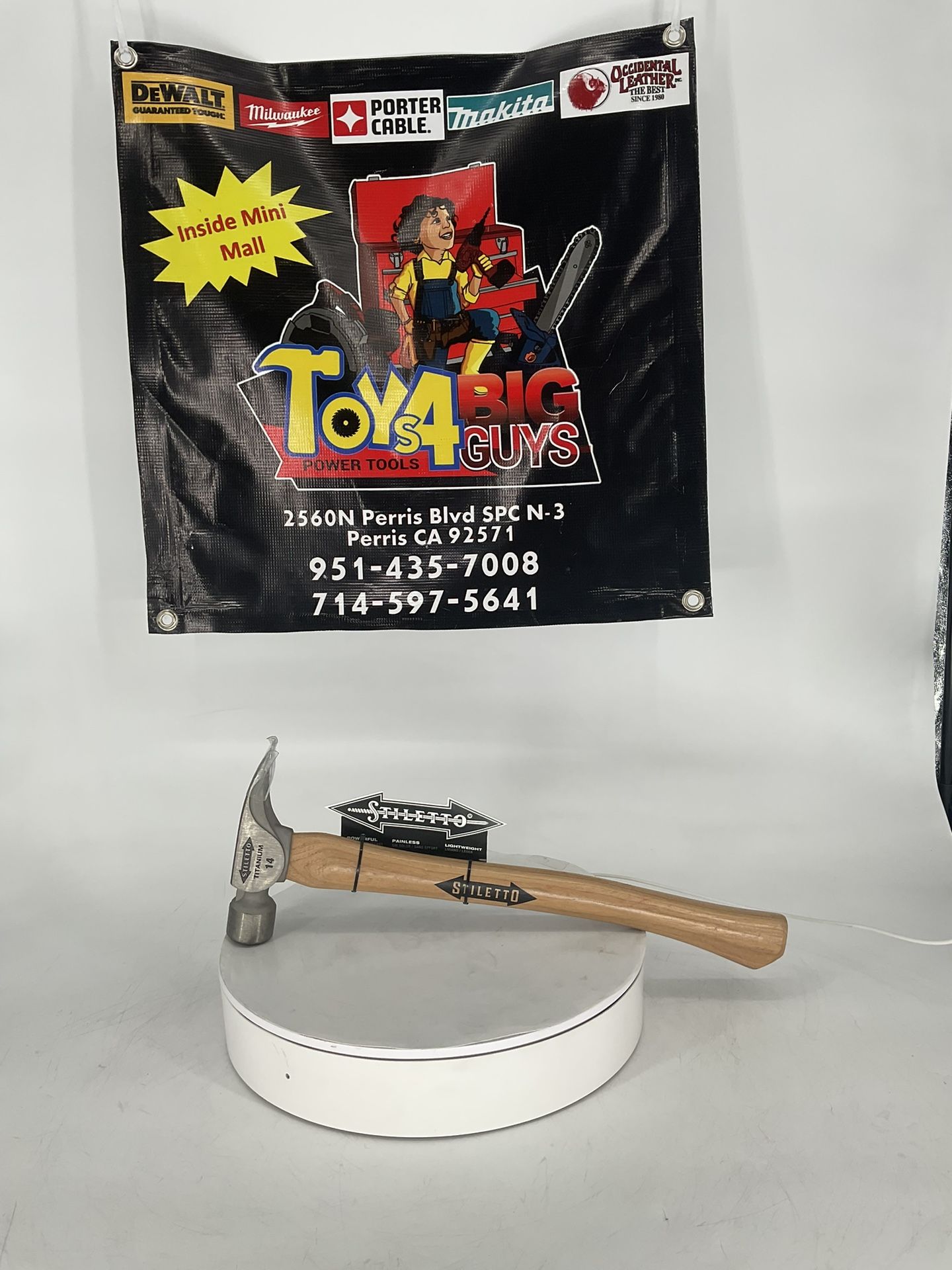 Stiletto 14 Oz. Titanium Smooth Face Hammer with 18 in. Curved Hickory Handle
