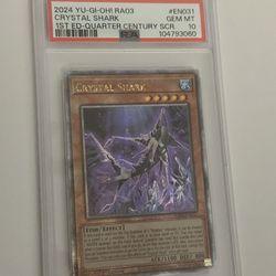 2024 YUGIOH - Crystal Shark - 1st Edition - Quarter Century - PSA 10