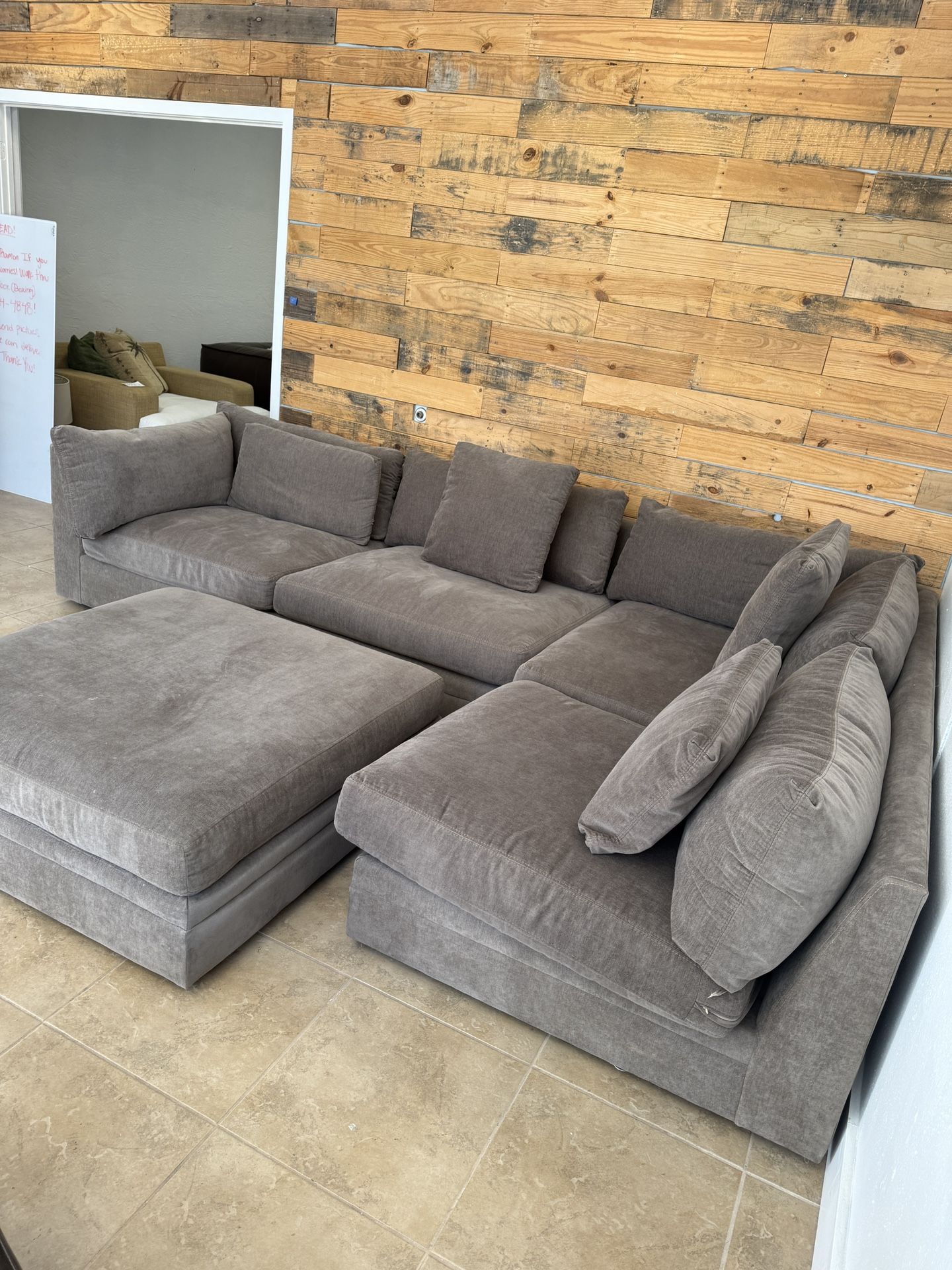 Arhaus 4-Piece Modular Sectional w/ Oversized Ottoman – Premium Quality