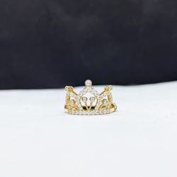 14 k solid gold crown ring