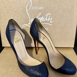 Christian Louboutin Helmour 100 Glitter Mini Stilettos Size 38