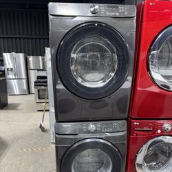 Samsung Black Front Load Washer And Gas Dryer Set 