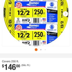 250 Ft Roll 12/2 Romex 