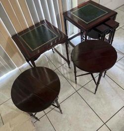 Pair Of Mahogany Nesting Tables 19.5”x19.5”x23”H