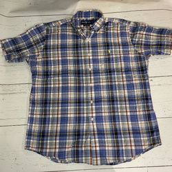 Ralph Lauren Polo Jeans Co Shirt Men's Small Plaid Short Sleeve Button Down