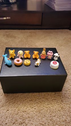Japanese erasers and small toy (dog and cookie)