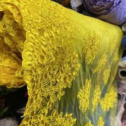 Yellow Mesh Lace 