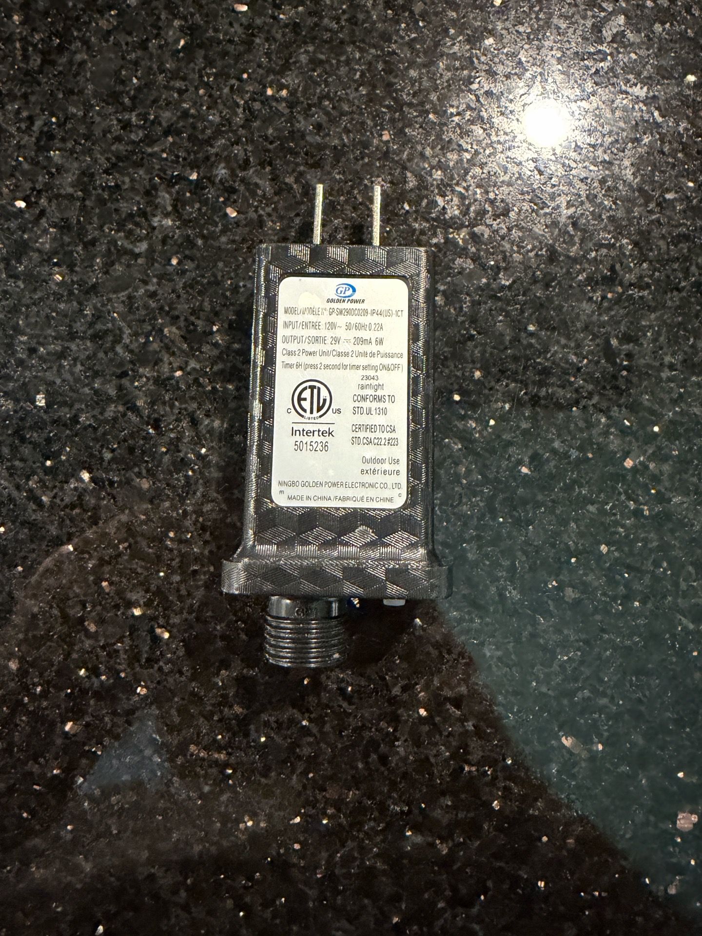 Golden Power Supply Plug 29V 209mA 6W GP-SW290DC0209-1P44 for LED String-lights
