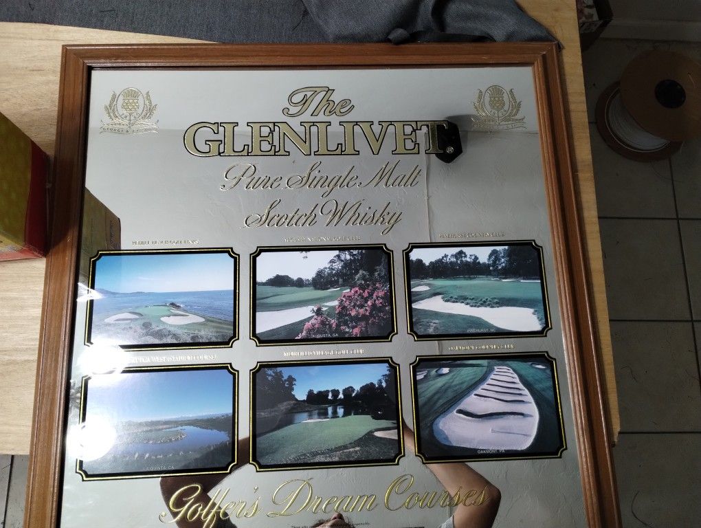 Glenlivet Whiskey golfers dream bar mirror