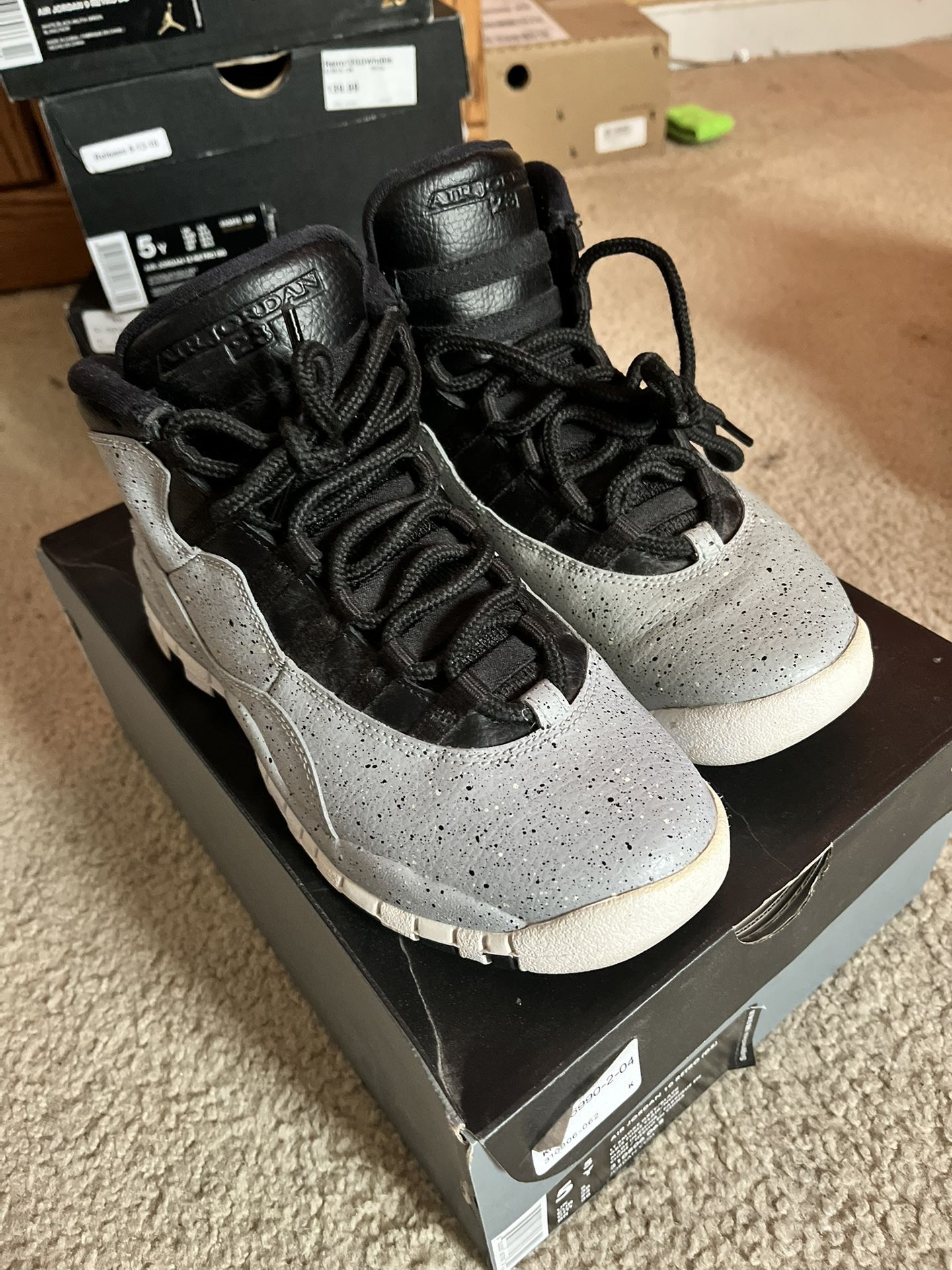 Air Jordan 10 Retro Cement - Size 6Y - Like New w/ Box