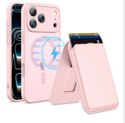 Brand new for iPhone 18 Pro Max/iPhone 17Pro Max Case w/MagSafe Wallet-Pink Case w/ RFID Blocking Detachable Card Holder&Kickstand, Military-Grade Dro