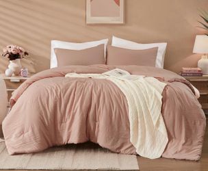 New Queen Size Comforter Set Dusty Pink Bedding Prewashed Soft Lightweight