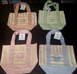 All 4 Colors! Trader Joes Striped Mini Tote