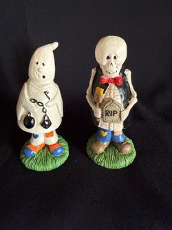 Halloween Ghost and Skeleton Shaky Figurines