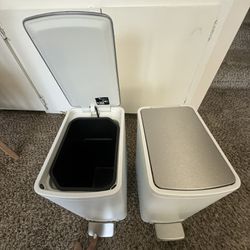 Kohler White Bathroom Trash Cans (2 Available)