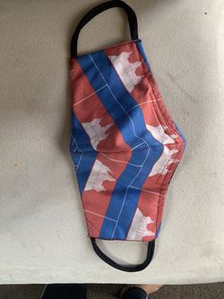 Khmer flag mask with nose clip n Lycra ear loop for comfort