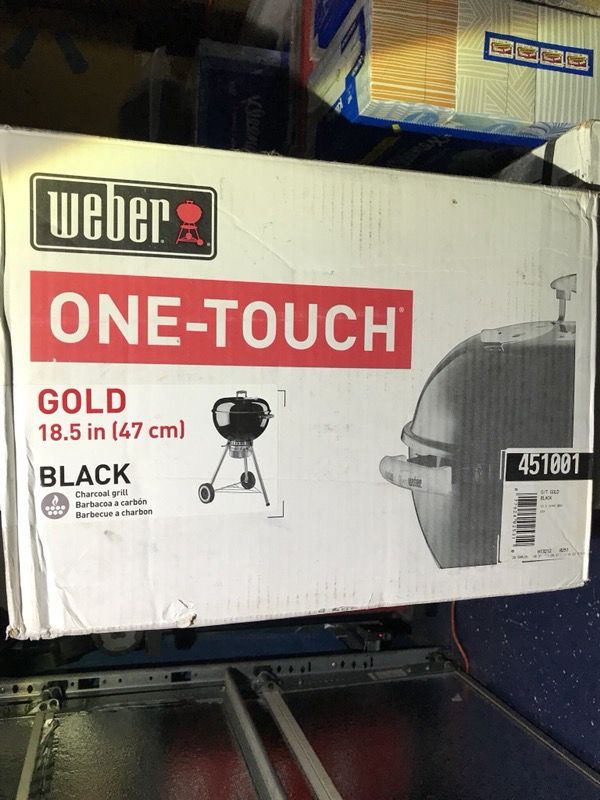 Weber 451001 Gold One-Touch 18-1/2-Inch Kettle Grill, Black