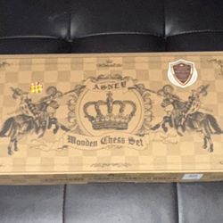 NEW  Asney Artisan Carved Wooden Folding Chess set is a high-quality, handmade chess set made from brown wood.