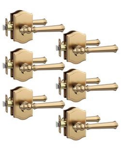 Asidrama 6 Pack Champagne Bronze Privacy Handles Door – Open Box