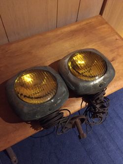 Vintage US Pioneer 145 Square Fog Lamps Original Match Pair