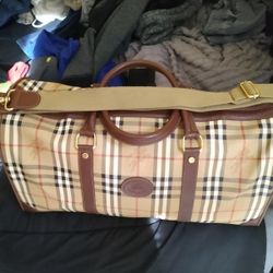 Authentic Large Fannie And Vintage Duffle Burberry