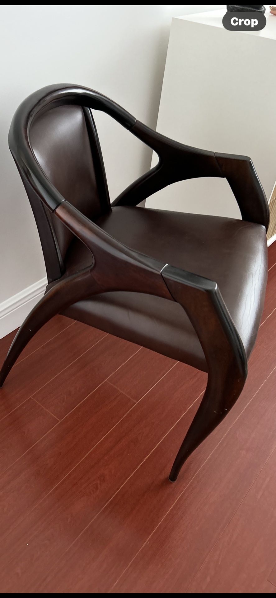 Wood And Leather Designer Chair