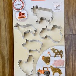 Stainless Steel Set of 5 Farmhouse Themed Cookie Cutters NIB by Zenker Baking