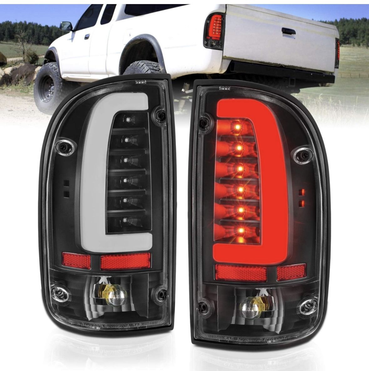 BRAND NEW NEVER USED ANZO 95-00 Toyota Tacoma LED Taillights Black Housing Clear Lens (Pair)