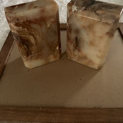 Faux Marble Book Ends 