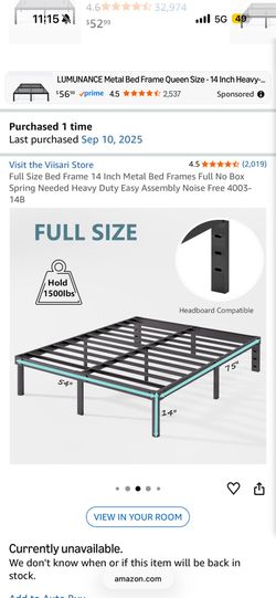 Full size bed frame, mattress and criss cross chair