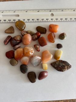 Smooth Orange Healing Stone Collection Tumbled Stones And Special Rhyolite