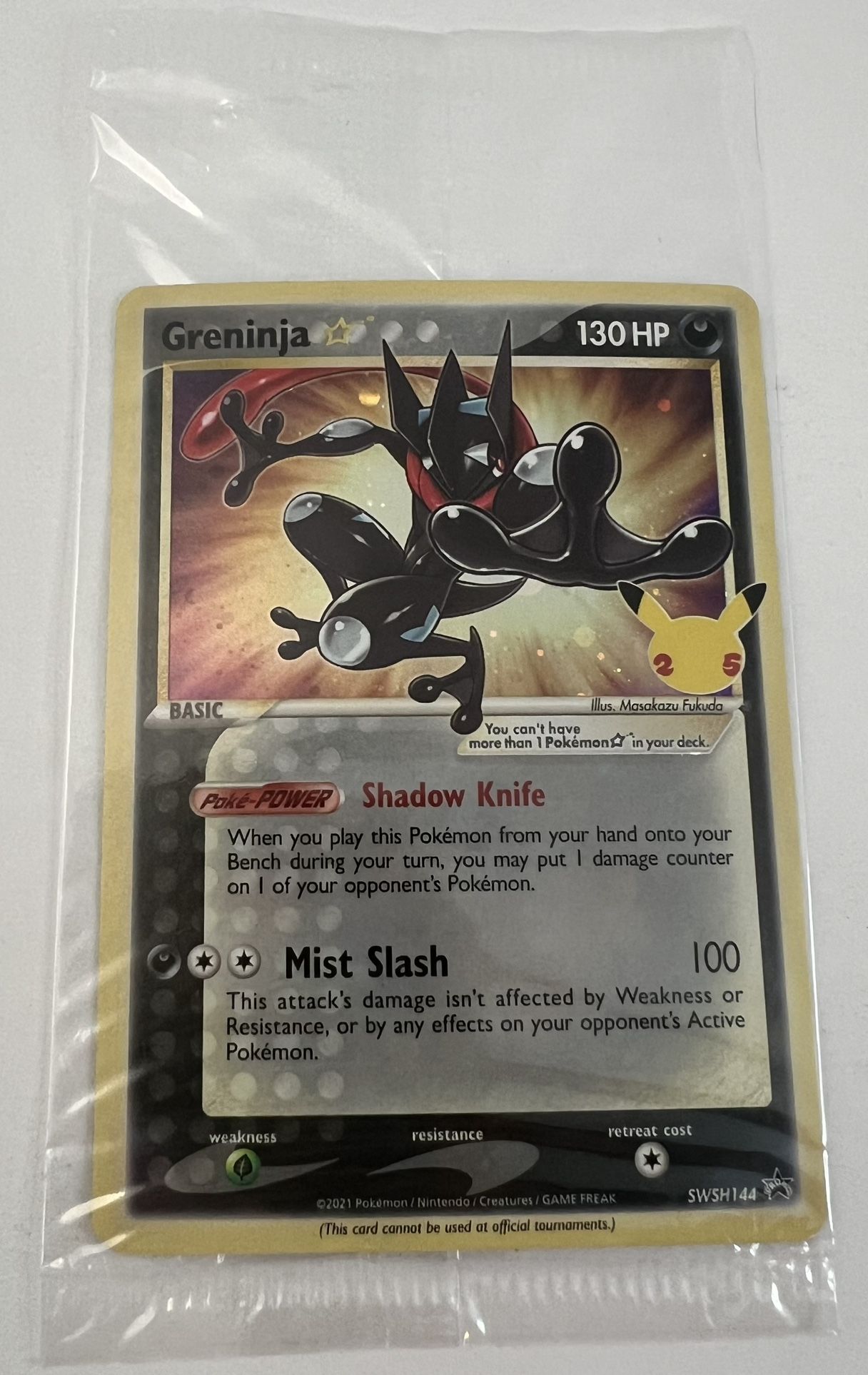 Pokemon Celebrations Greninja Gold Star Promo Card Sealed # SWSH144