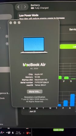 M1 MacBook 16gb 256gb