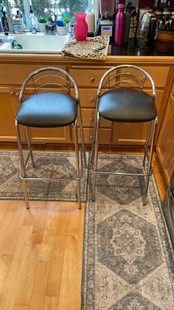 Modern Chrome Stools (2)