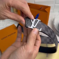 Black And Gray Lv Belt